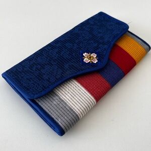 Korean traditional lightweight quilted colorful striped clutch wallet w/currency